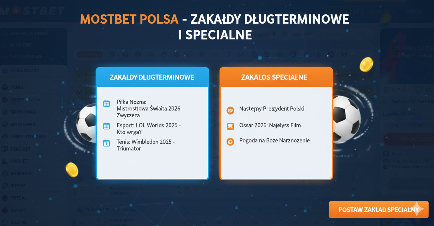 Zakłady długoterminowe i specjalne w Mostbet Polska