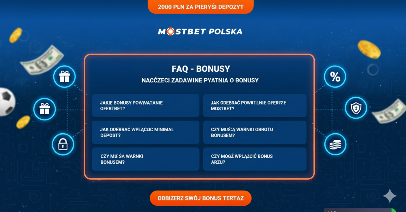FAQ section with answers to popular questions about Mostbet bonuses