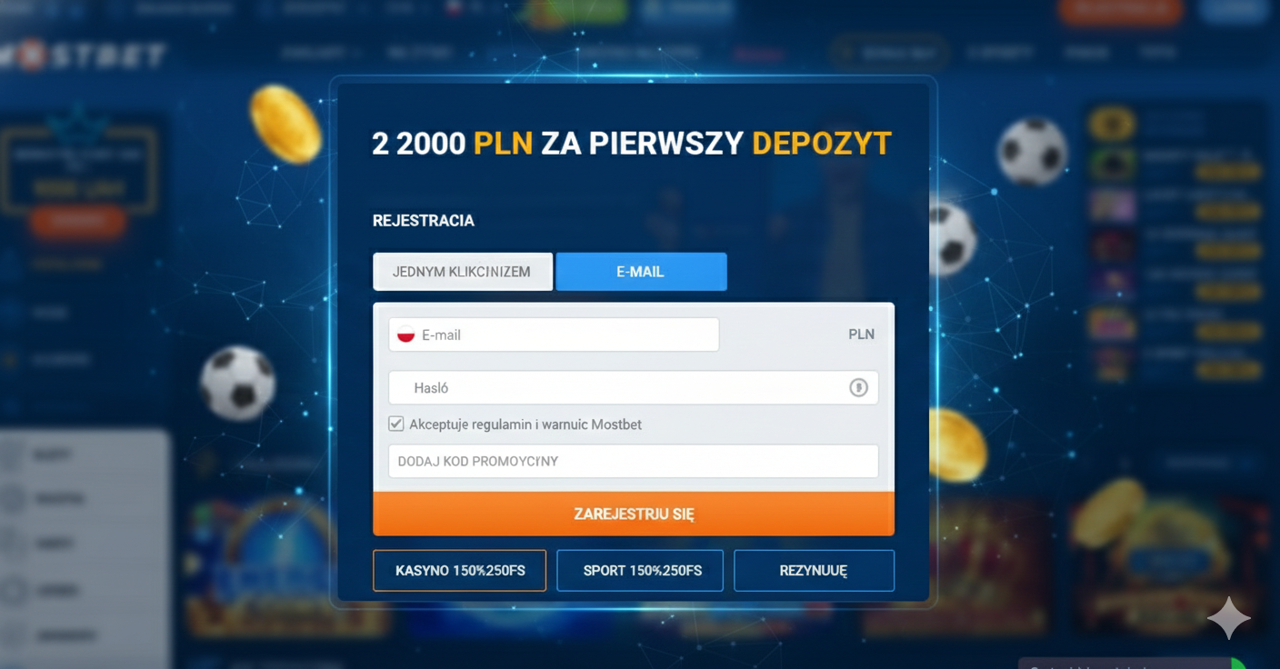 Mostbet registration form with promo code field