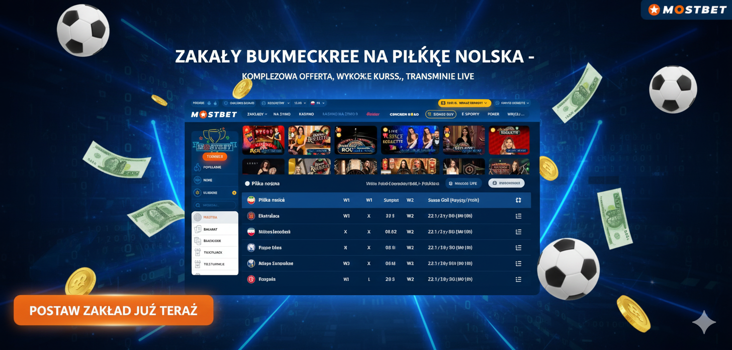 Zakłady bukmacherskie na piłkę nożną w Mostbet Polska - kompleksowa oferta