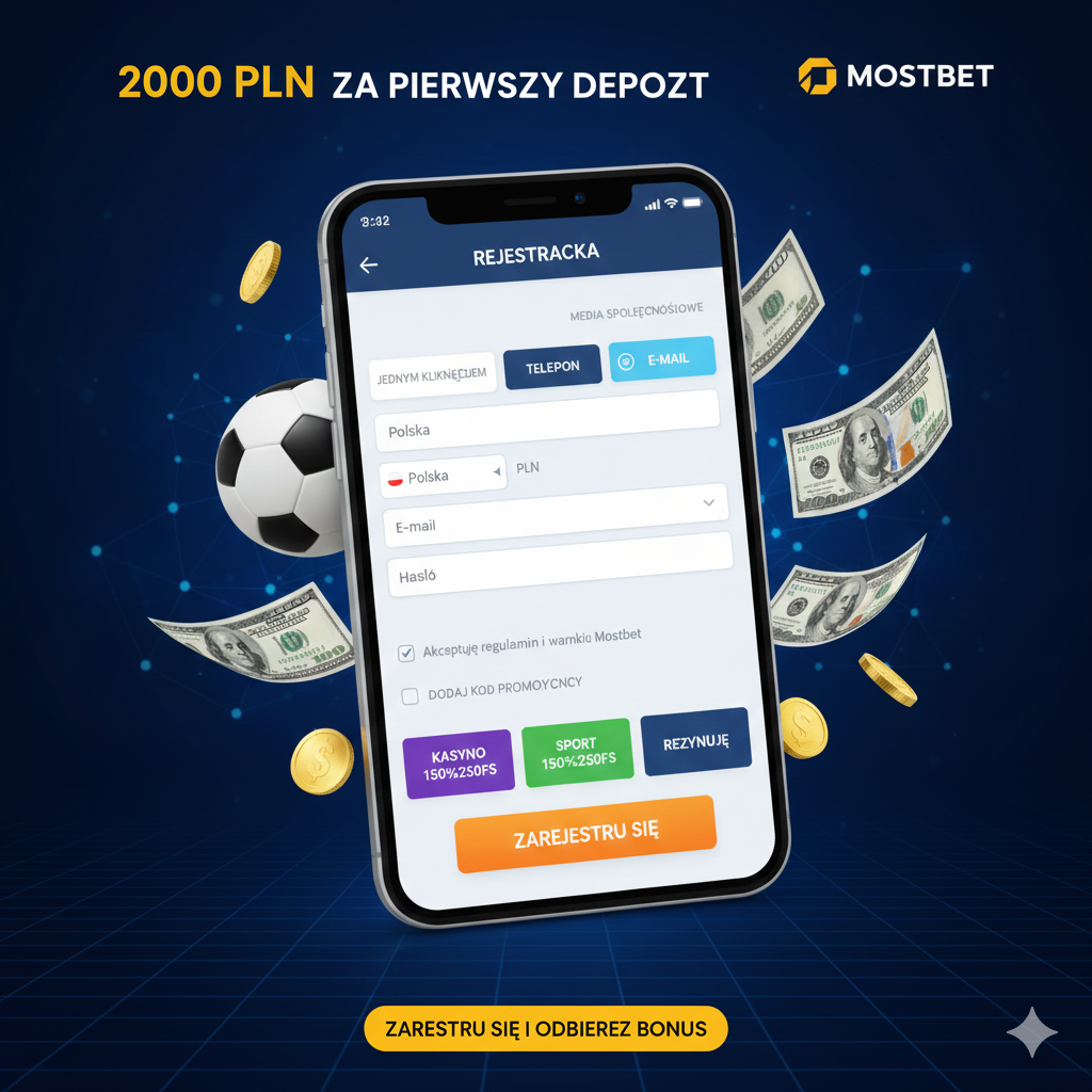 formularz rejestracyjny mostbet polska z opcjami logowania