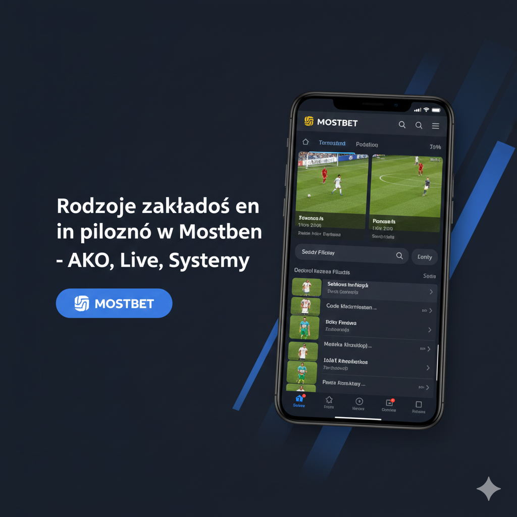 Rodzaje zakładów na piłkę nożną w Mostbet - AKO, live, systemy