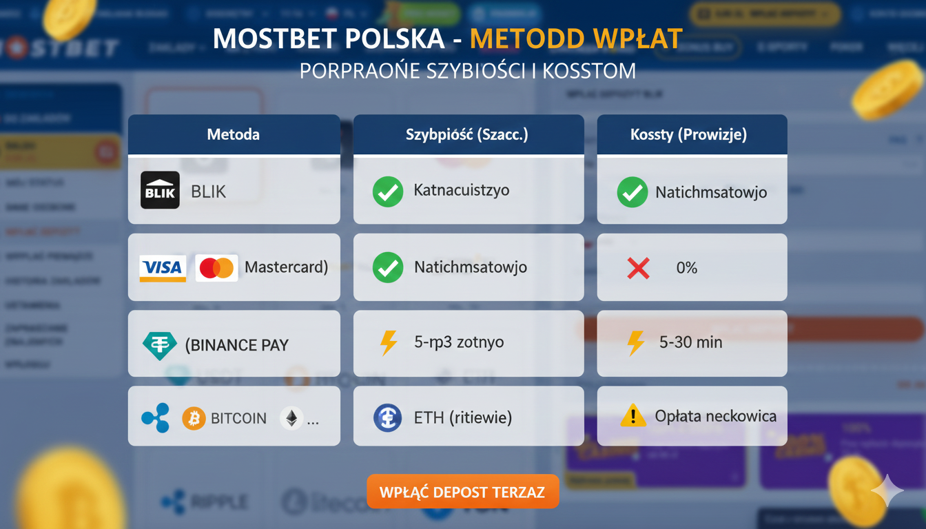 Metody wpłat mostbet porównanie szybkości i kosztów