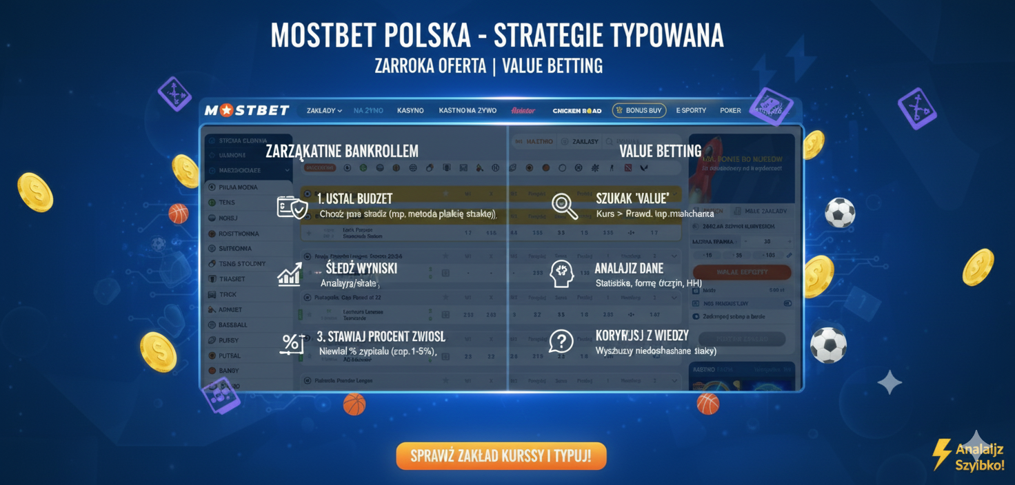 Strategie typowania piłki nożnej w Mostbet - zarządzanie bankrollem, value betting