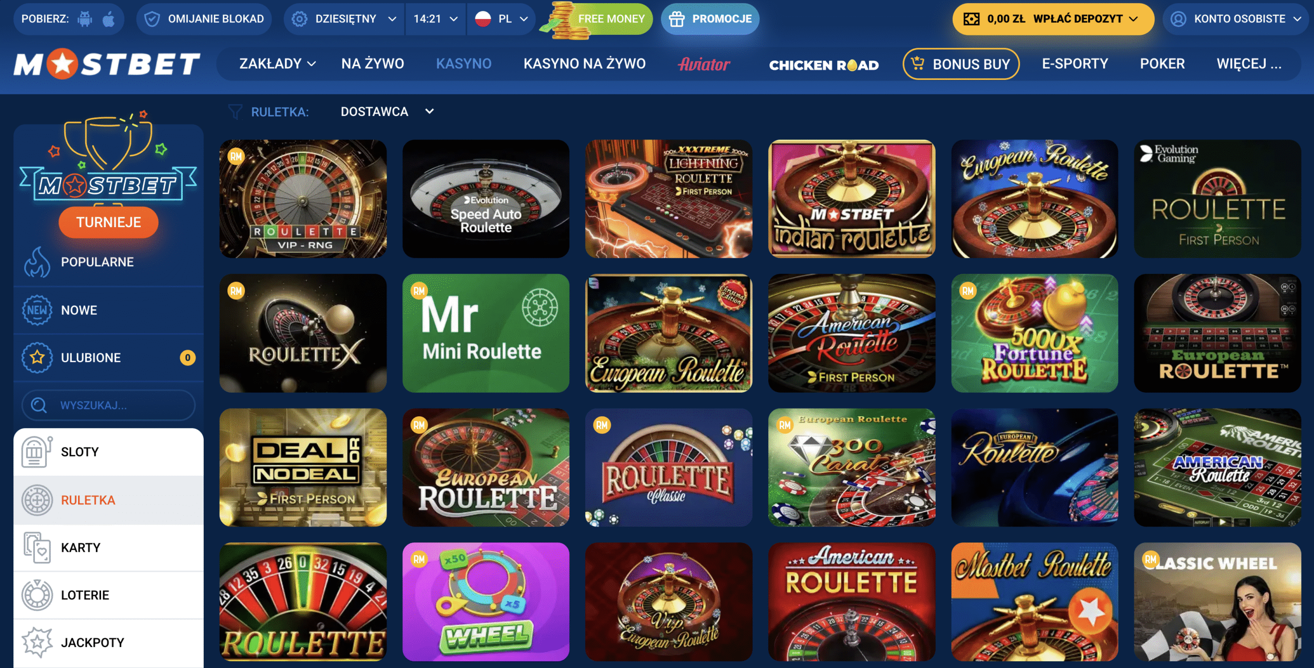 Blackjack Mostbet Polska gra online z krupierem na żywo