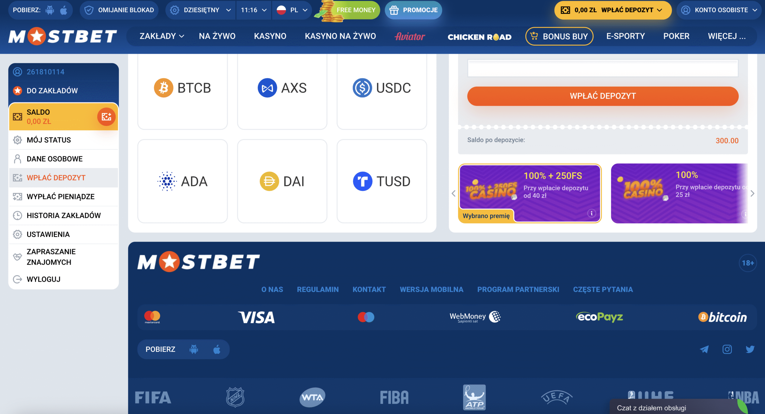 Mostbet jak wpłacić przez Blik i przelew bankowy